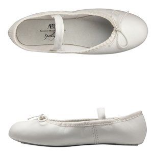 Spotlights Ballet Shoes ABT Girls 13.5 White Leather Full Sole Dance NIB